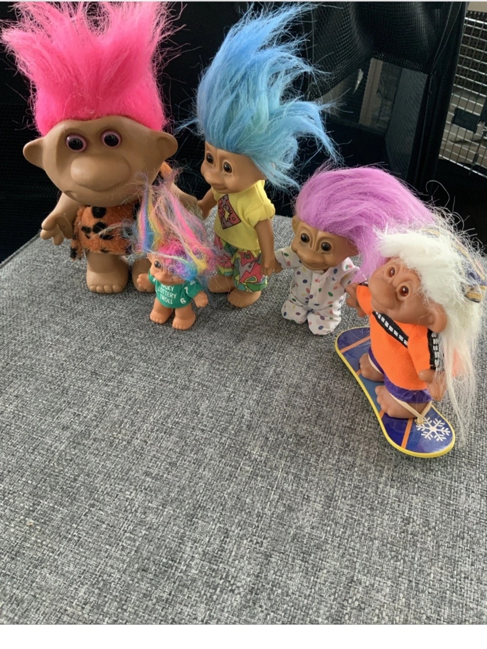 Vintage Lot 5 Troll Dolls Mixed Sizes Russ